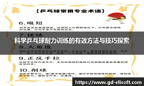 科学乒乓球耐力训练的有效方法与技巧探索