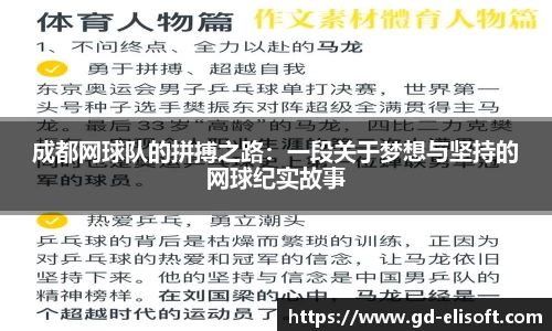 成都网球队的拼搏之路：一段关于梦想与坚持的网球纪实故事